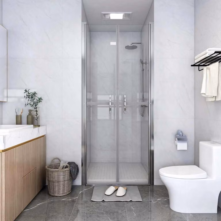 Porta per Doccia in Vetro ESG Trasparente con Profilo Argento vidaXL L: 81 cm, H: 190 cm