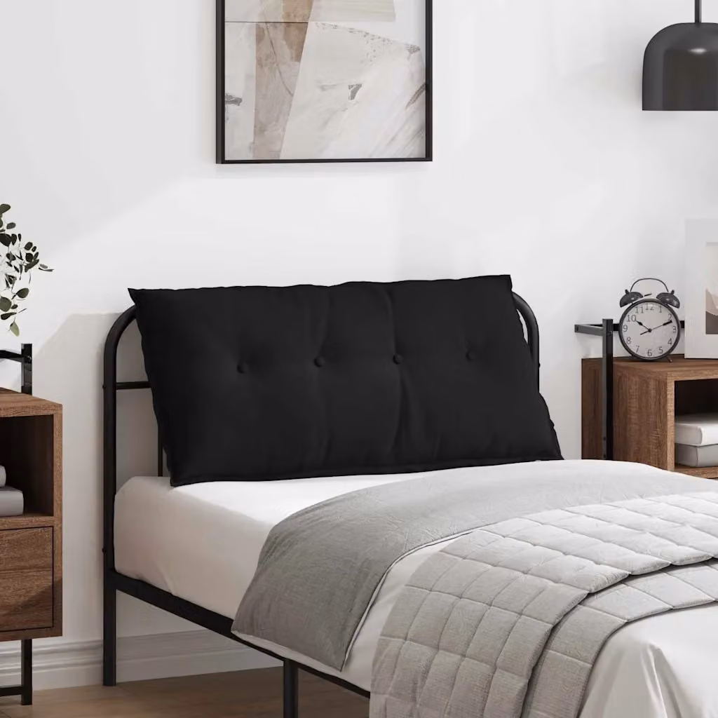 vidaXL Cuscino per Schiena Nero in Microfibra e Poliestere L 100 x P 50 cm