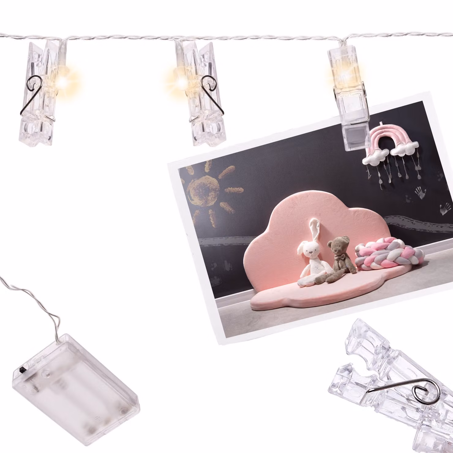 Luci fotografiche a LED 1,5 m 10LED bianco caldo