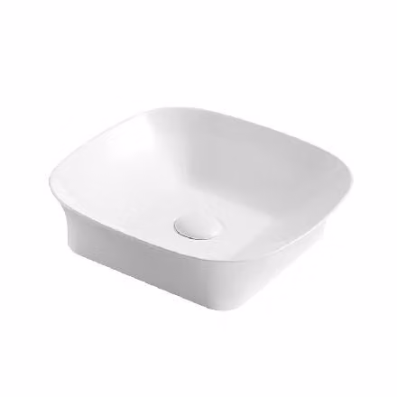 Mereo Keramika - Lavabo da appoggio, 400x400 mm, senza troppopieno, senza foro per rubinetto, bianco UC404011S1