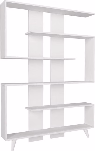 Libreria moderna in legno Rain Hanah Home Bianco L 120 cm x P 20 cm x H 162 cm – 1