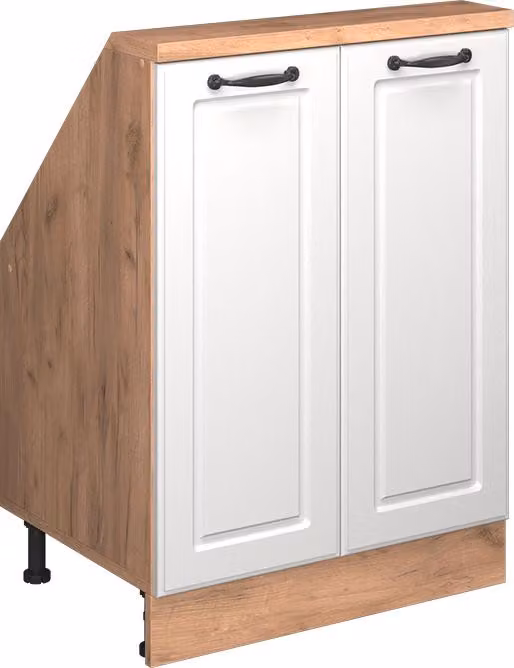 Mobile cucina sottotetto Vicco R-Line Bianco rustico 60 cm con 2 porte, Model 58273