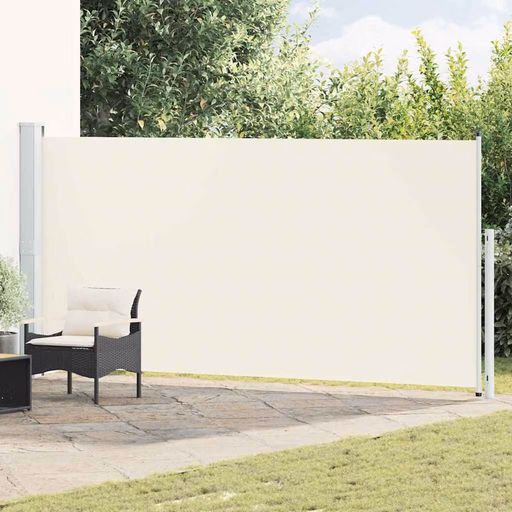 Tenda Laterale Retrattile vidaXL per Patio in Poliestere e Acciaio, L: 514 cm, H: 180 cm, Colore Beige