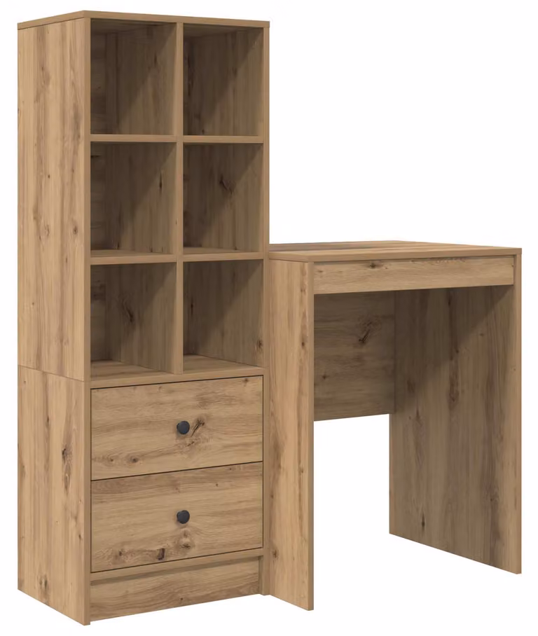 Scrivania con cassetto con lo scaffale 2 pcs Rovere artigianale
