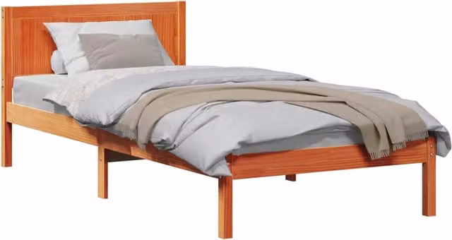 Letto singolo per adulti in legno massello di pino marrone L/P/H: 200 x 80 x 85,5 cm