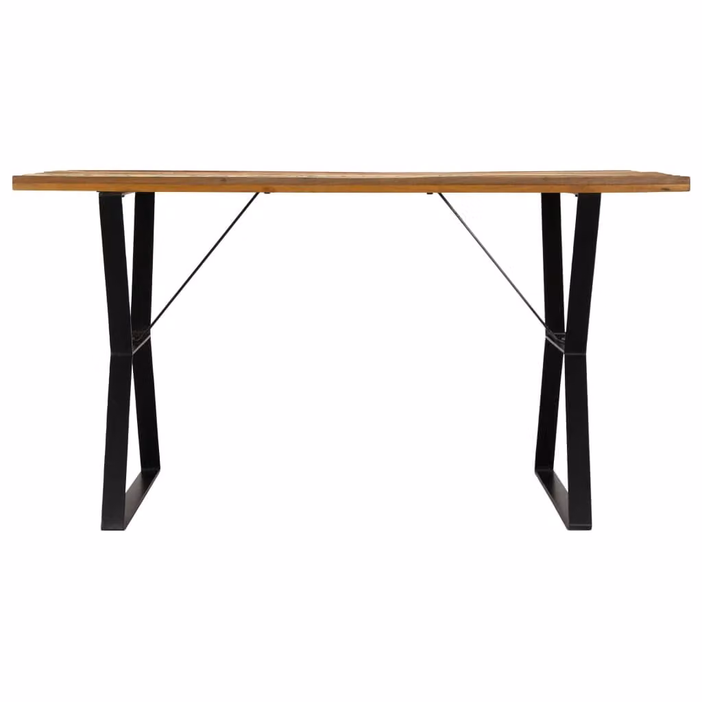 vidaXL Tavolo da pranzo 140x80x76 cm in legno massiccio antico