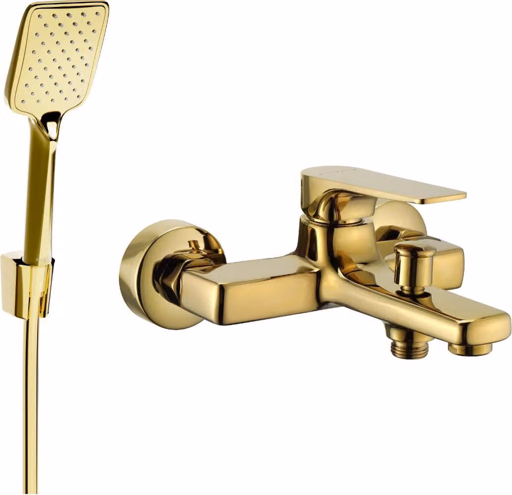 Mexen Lynx R62 rubinetteria per vasca con set doccia, dorato - 74593R62-50