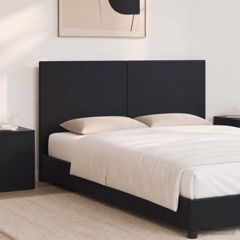 Testiera da muro vidaXL BREDA moderna in legno ingegnerizzato nero con ripiano integrato