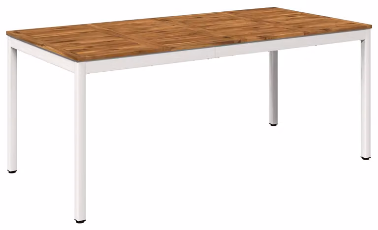 Tavolo da giardino, naturale e bianco, 180 x 88,5 x 75 cm