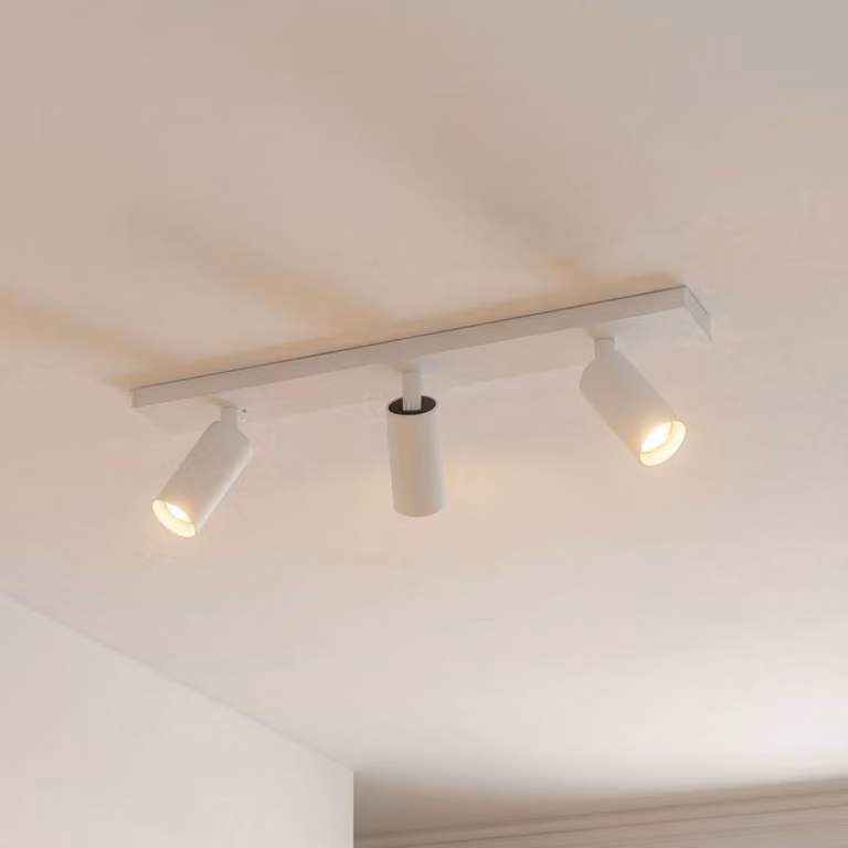 Arcchio Faretto da soffitto Brinja Slim, bianco, a 3 luci, GU10 MR11 Slim Arcchio, dimmerabile, Bianco / Opale, Corridoio, Alluminio, Moderno, Faretto