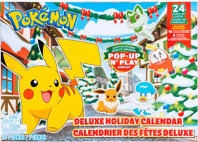 Jazwares Calendario dell'Avvento Deluxe Pokémon 2024 Versione Figure da Battaglia En/fr Taglia Unica