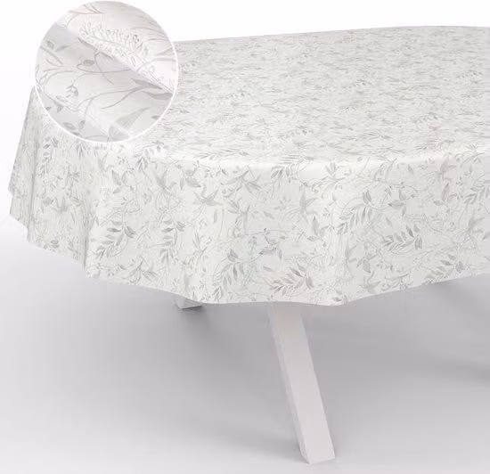 Copritavolo da giardino - Tovaglietta ovale - 1 pezzo - Grigio - 220 x 140 cm