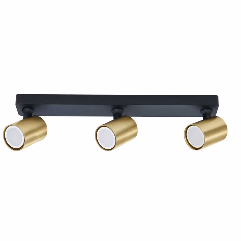 Applique Snow oro-nero 3xGU10x50W in metallo, dimensioni: 11,2x45x6 cm, IP20, Light Prestige