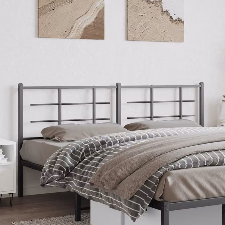 Testiera di ricambio vidaXL in metallo nero laccato, stile classico, L: 198 cm