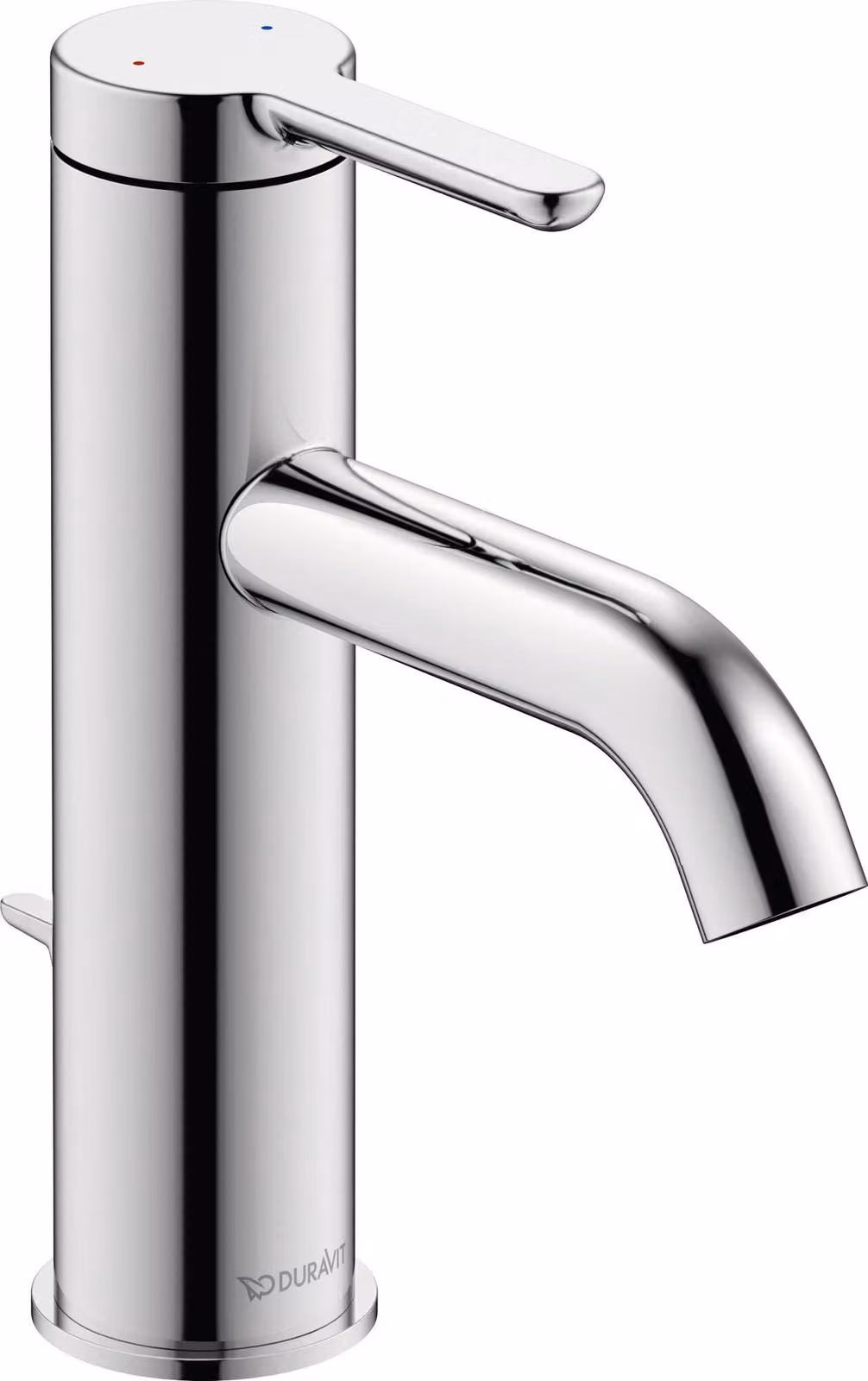 Miscelatore per lavabo, modello medio, altezza del beccuccio 86 mm, completo di gruppo di scarico, finitura cromata