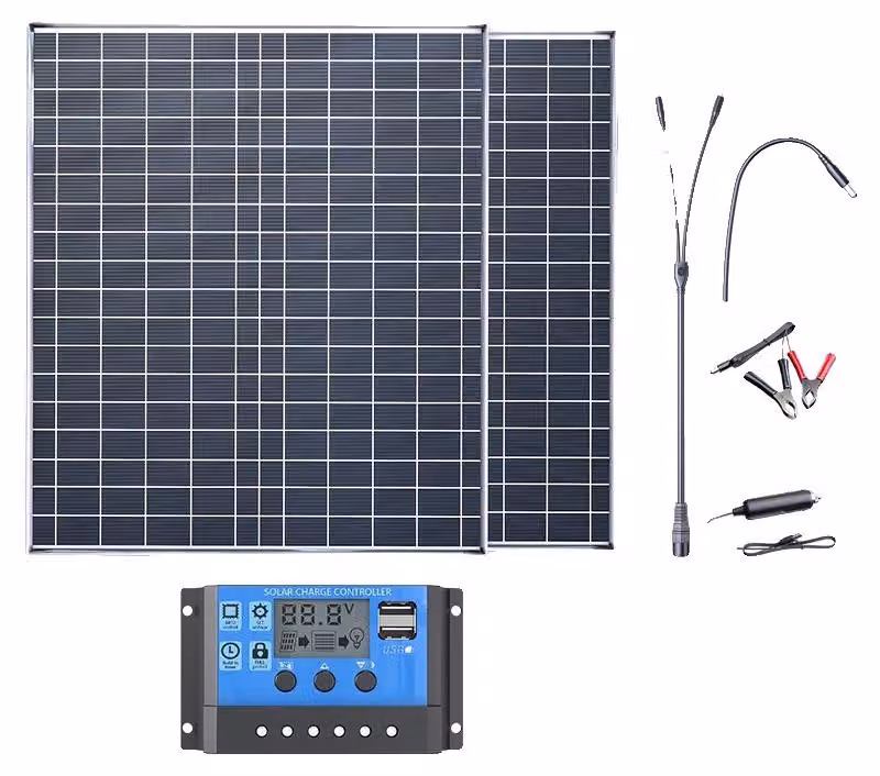 Generatore solare, controller di carica da 100A, porta di ricarica USB, 2 pezzi, 20W ciascuno