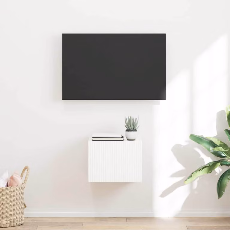 Mobile TV da parete vidaXL moderno in legno MDF bianco L: 39 cm, P: 31 cm, H: 29,5 cm