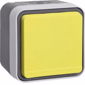 Berker 47403524 Presa SCHUKO con sportellino ribaltabile giallo AP Berker W.1 grigio/grigio chiaro opaco