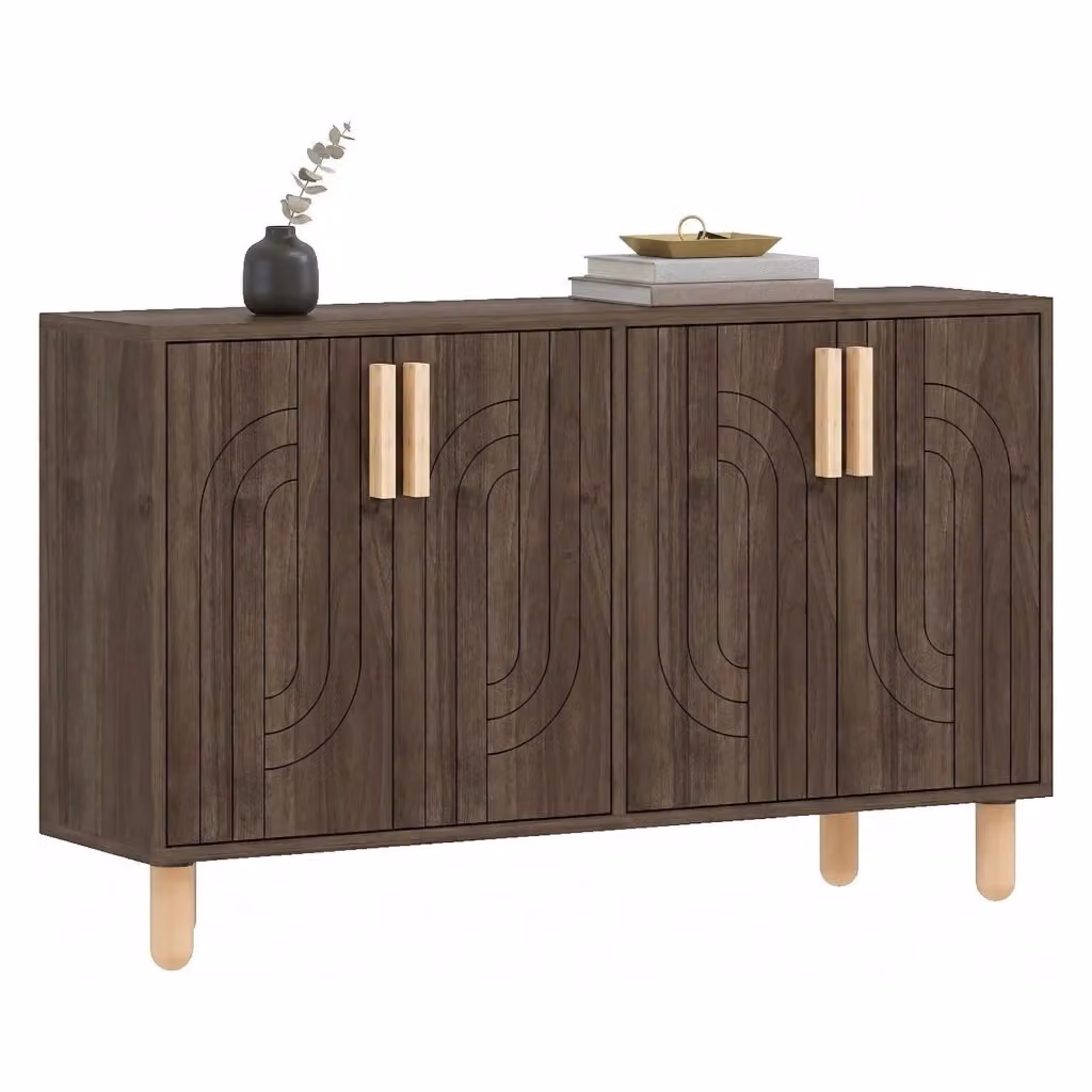 Madia Venerina DMORA, Credenza Moderna in Legno MDF Marrone, L/P/H: 120 x 30 x 74 cm – 2