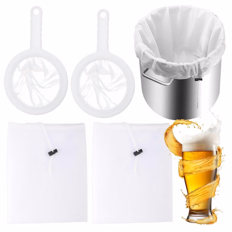 Set di sacchi filtranti, composto da 4 pezzi, dimensioni 66x56 cm, per la preparazione di birra e succhi