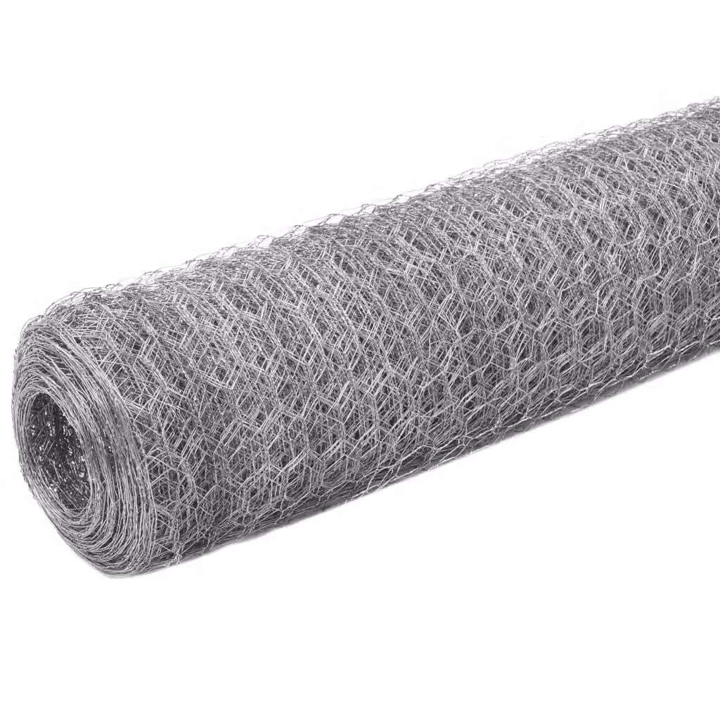 vidaXL Recinzione in filo d'acciaio zincato 25x1,5 m Argento