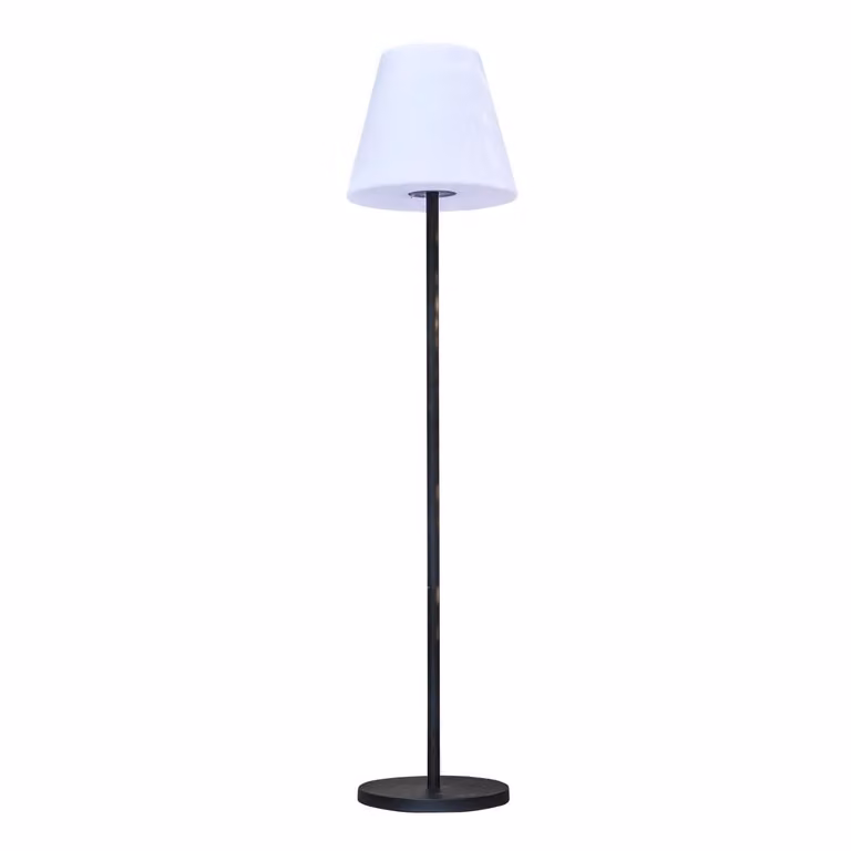 Lampada da terra ricaricabile a energia solare con base metallica a LED bianchi caldi / dimmerabili STANDY SOLAR H150cm