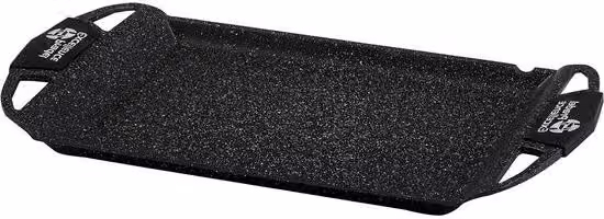 Set di padelle da barbecue in pietra sintetica nera 48 x 28 x 47 cm - Formato grande - Per uso esterno