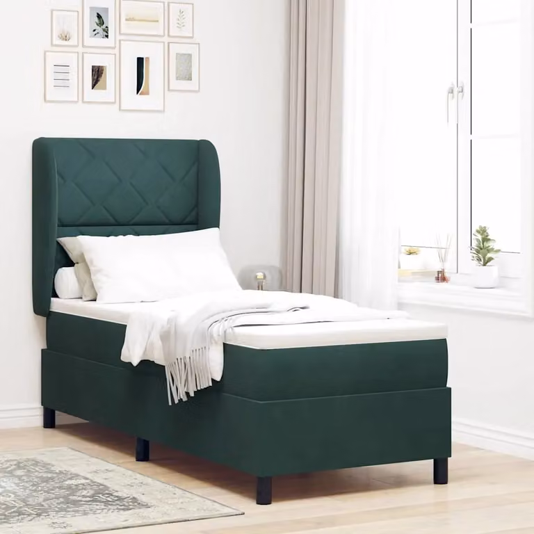 Letto ibrido con testiera in velluto verde vidaXL L: 200 cm, P: 80 cm