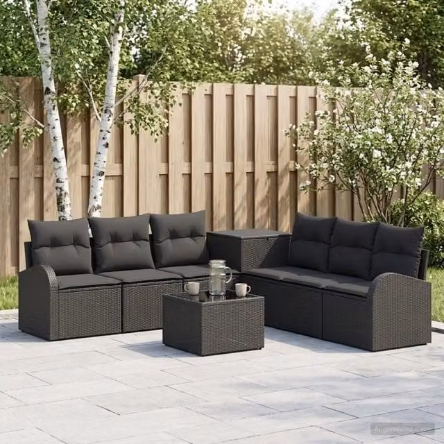 Set di divani 8 pz Nero 55 x 55 x 37 cm 3448098