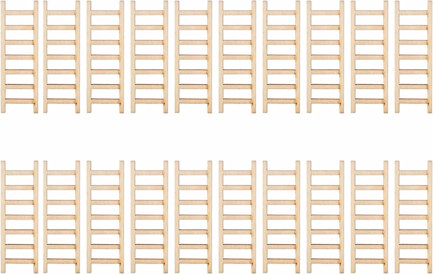 Piccola scala a pioli in legno, 15 x 5 cm, confezione da 20 pezzi, ideale per giardini in miniatura