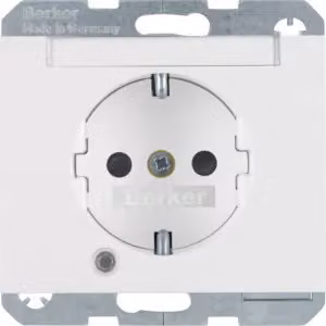 Berker 41107009 Presa SCHUKO con LED di controllo e campo di etichettatura, bianco polare, lucido Berk