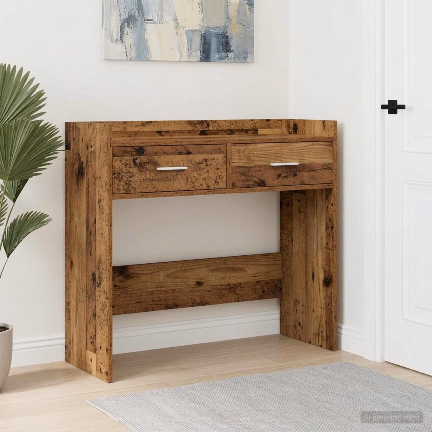 vidaXL Tavolo consolle moderno in legno marrone L/P/H: 90 x 35 x 80 cm