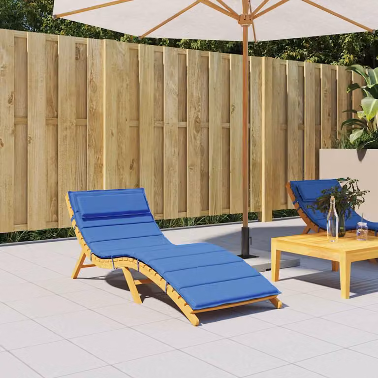 vidaXL Cuscino per Lettino Blu Reale in Tessuto Oxford e Schiuma L/P/H: 180 x 56 x 4 cm