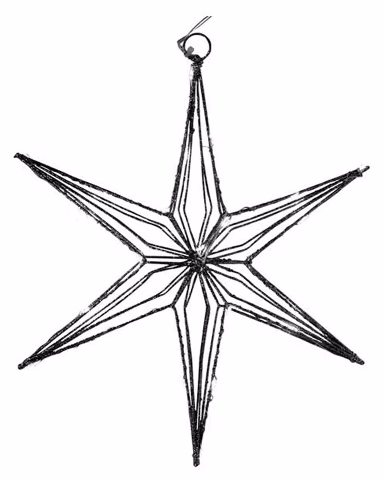 Svenska Living Star 6 punti nero 30 cm 25 LED con timer