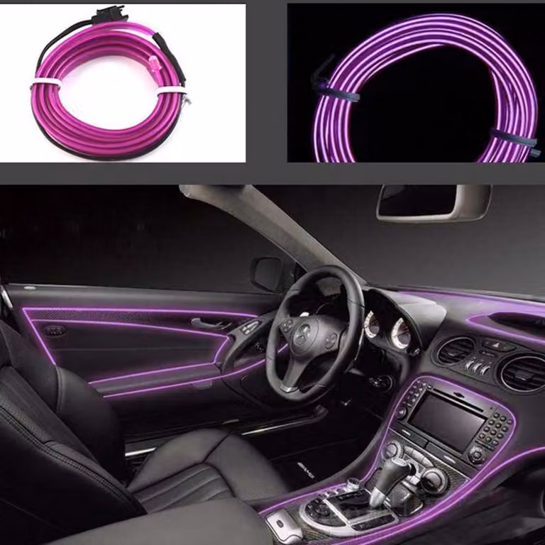 Catena luminosa LED viola, 5 metri, per la decorazione dell'interno dell'auto