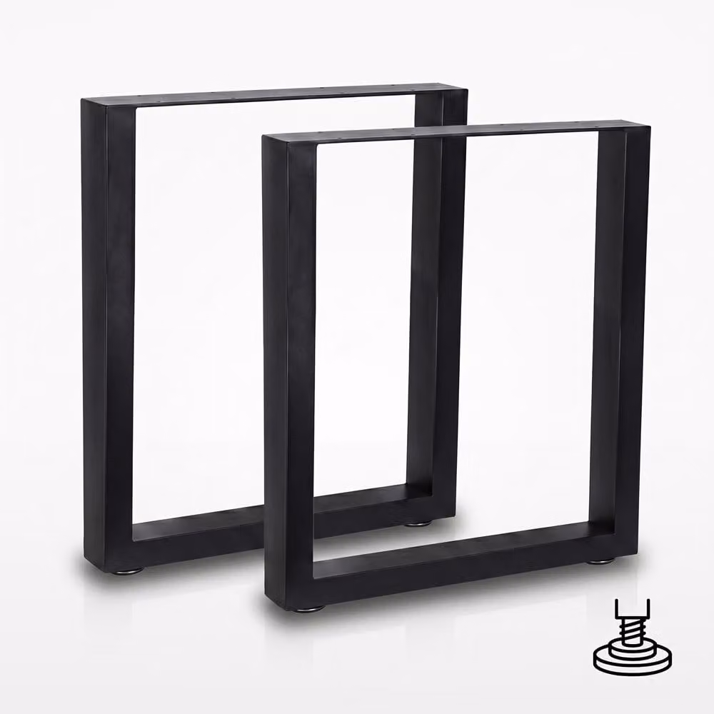 Mucola set di 2 pattini per tavolo in acciaio base tavolo gambe tavolo pattino telaio design industriale - nero 60x72 cm