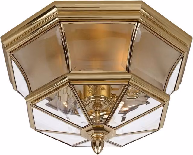Plafoniera esterna Quoizel Newbury ottone 3xE14 IP44