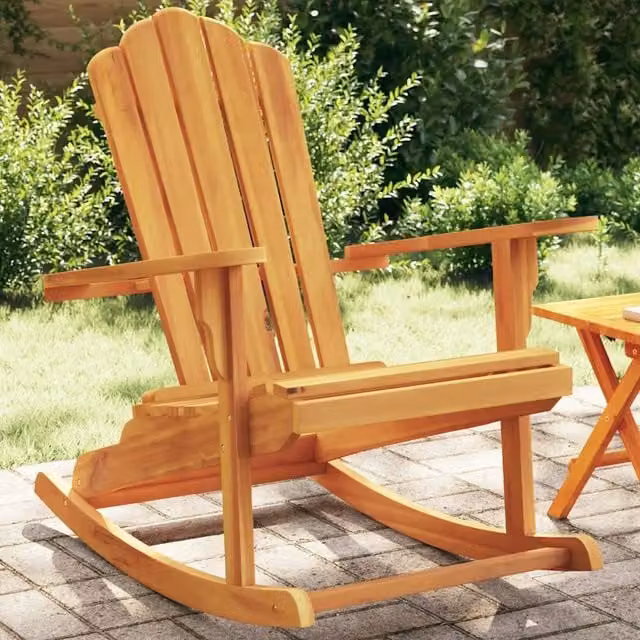 Sedia Dondolo Adirondack da Giardino in Legno Massello Teak 4008082