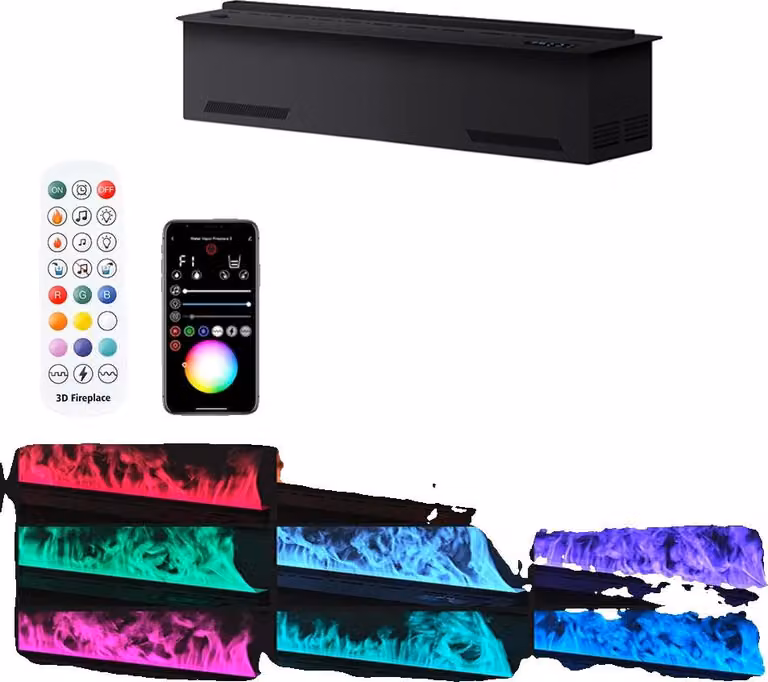 Camino elettrico, design ecologico, illuminazione d'atmosfera a LED, 500 mm (19,68 pollici), alimentazione idrica domestica