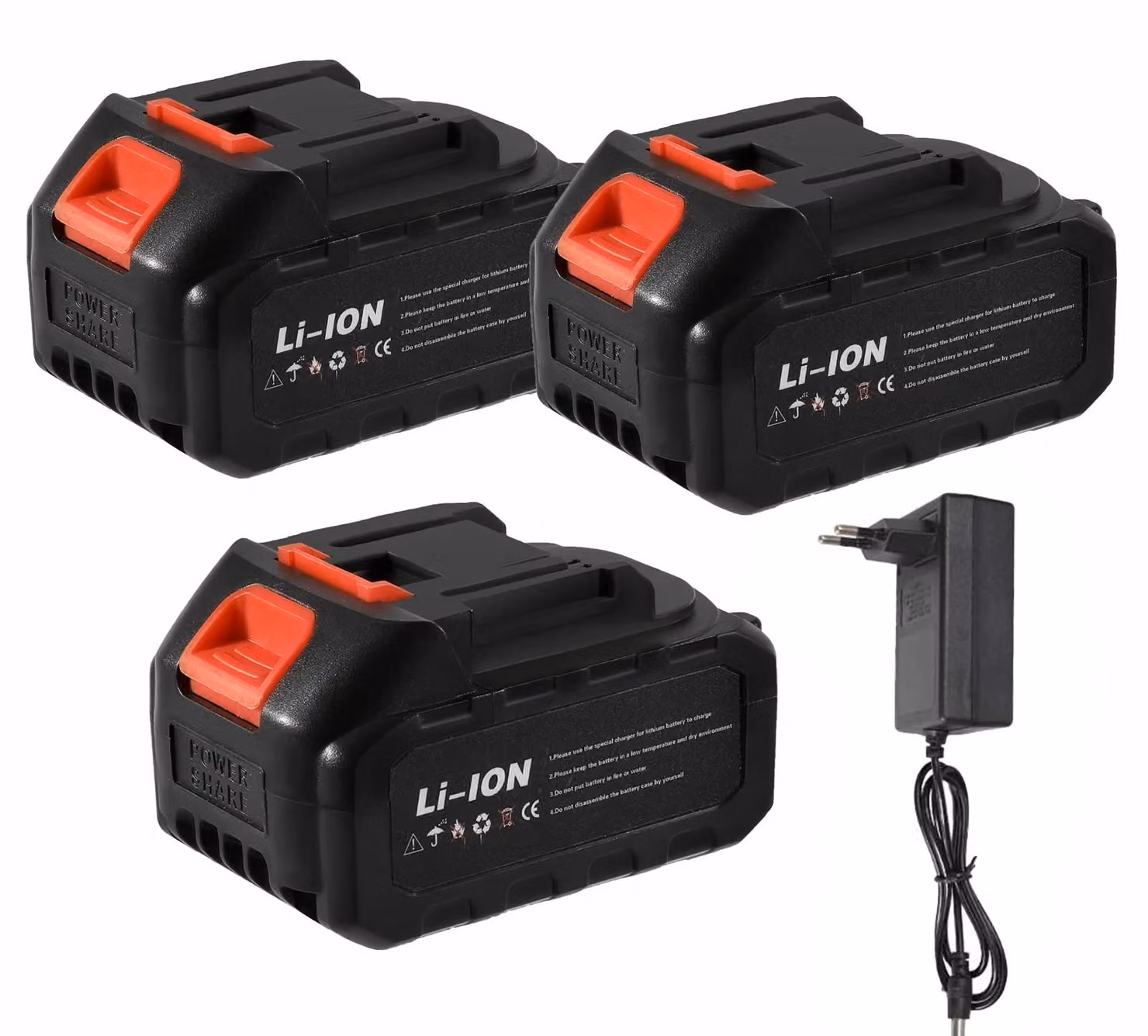 Batteria agli ioni di litio - Batteria di ricambio - 21 V - 13.000 mAh - 3 batterie - Per utensili elettrici