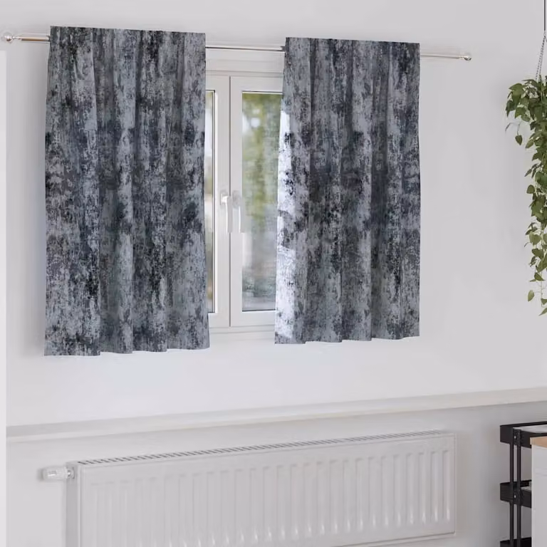 Set di 2 tende in velluto vidaXL grigio argento, oscuranti e termoisolanti, L: 140 cm x H: 140 cm