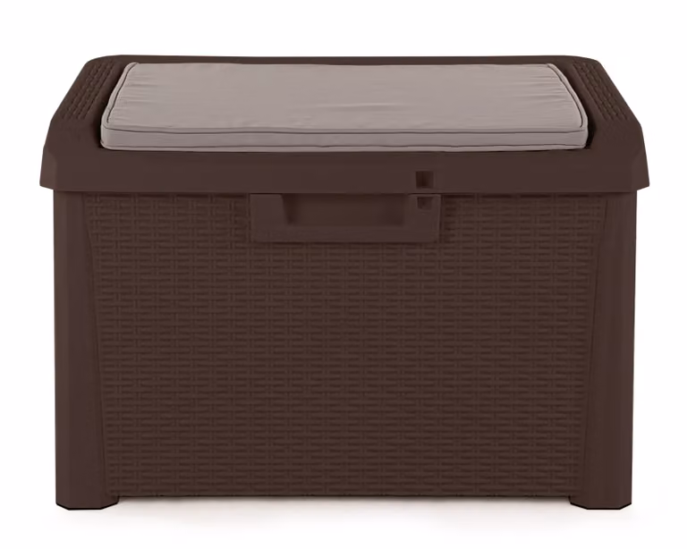 Contenitore per cuscini, cassapanca, contenitore per cuscini da seduta, contenitore per attrezzi da piscina, contenitore da giardino, cassapanca da giardino, contenitore da balcone, contenitore da terrazza, cassapanca per cuscini Santo Kompakt 120 L marro