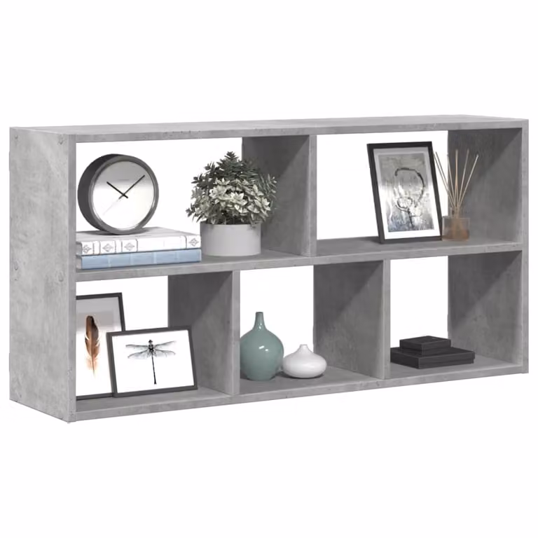Scaffale a muro moderno vidaXL in legno e MDF Grigio Cemento L: 100 cm, P: 25 cm, H: 50 cm