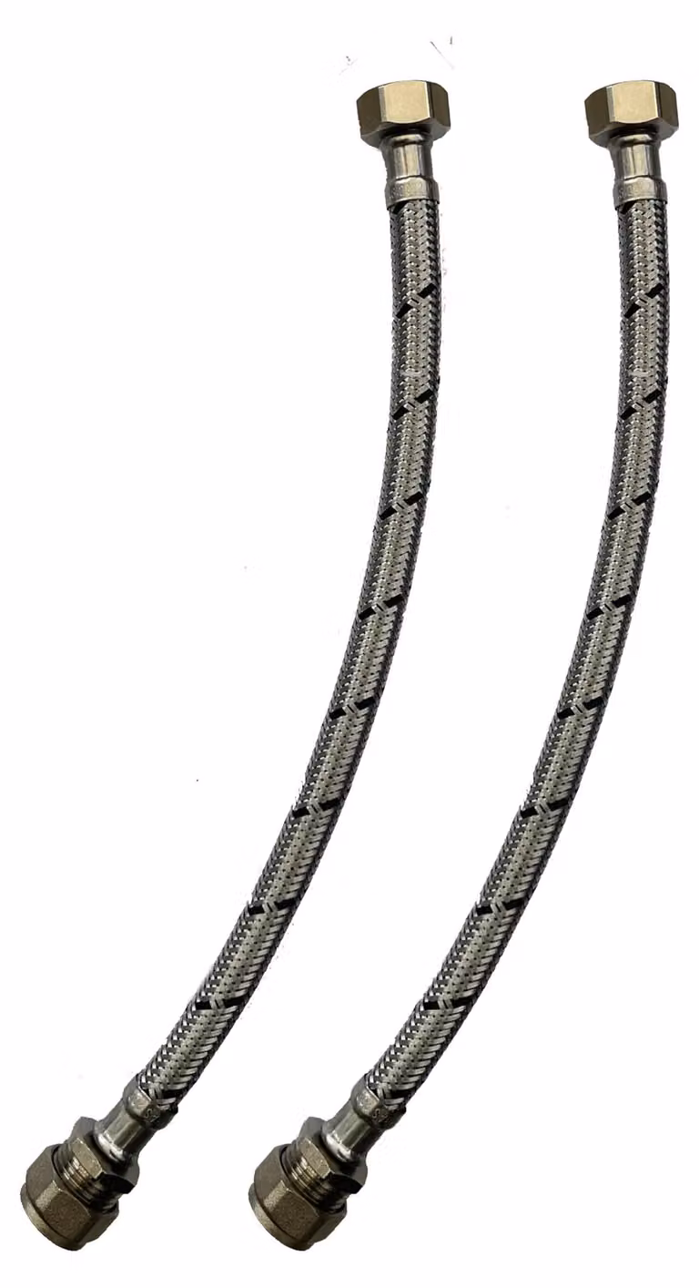 Tubo flessibile da 15 mm x 1/2 pollice, lunghezza 300 mm, confezione da 2