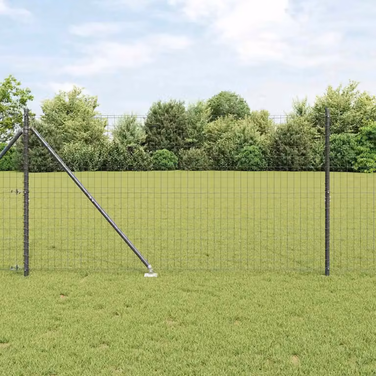 Recinzione Euro vidaXL in acciaio rivestito in PVC grigio, L: 10 m, H: 1,4 m