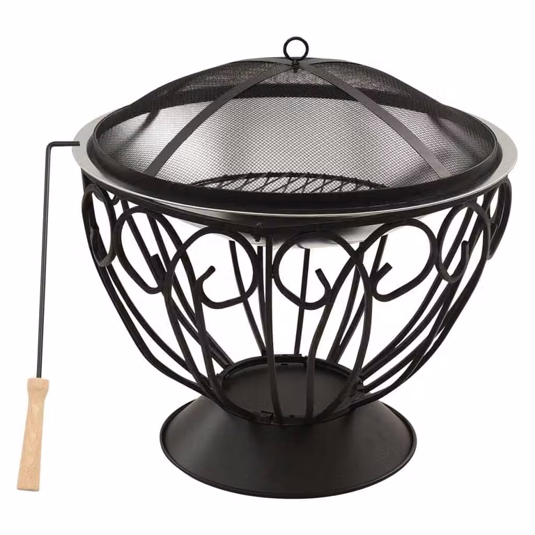 Braciere e Barbecue 2in1 e Attizzatoio 59x59x60 cm Acciaio Inox