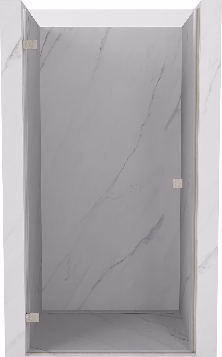 Mexen Lunar-B porte doccia a battente sinistra 100 cm, trasparente, nichel spazzolato - 832-100-000-97-00-L