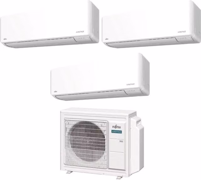 Climatizzatore Condizionatore Split Inverter Fujitsu Serie KM AIRSTAGE con Wi-Fi Integrato Bianco