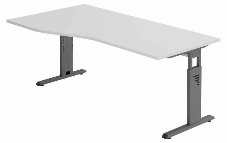 bümö Scrivania Serie-O - Struttura: grafite, decorazione: grigio, dimensioni: 180 x 100 cm