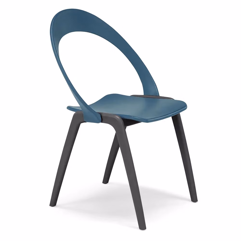 Set di 2 sedie Orchidea Redokasa in tecnopolimero colore Petrolio con gambe Antracite, design moderno impilabile – 2